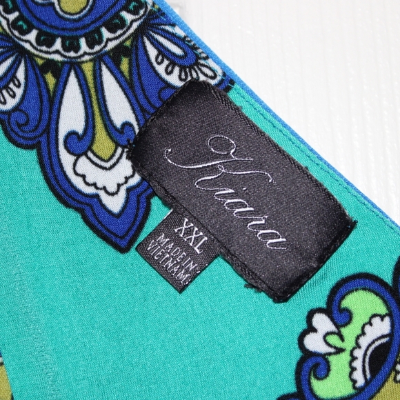 Blue Kiara Ornate Patterned Cocktail Dress (XXL) - Picture 2 of 3